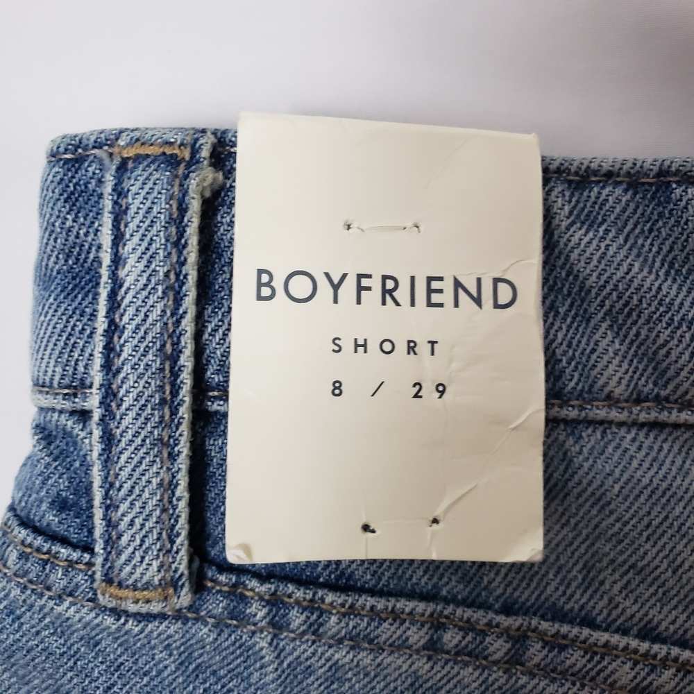 Lucky Brand Boyfriend High Rise Distressed Jean Shorts Size 8 NWOT - Picture 7 of 9